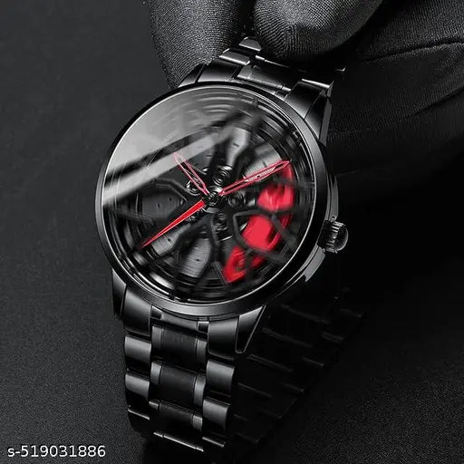 Men's Alloy Wheel Rolling Watch – Sporty Auto-Inspired Fashion Timepiece