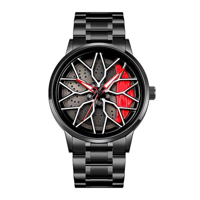 Men's Alloy Wheel Rolling Watch – Sporty Auto-Inspired Fashion Timepiece