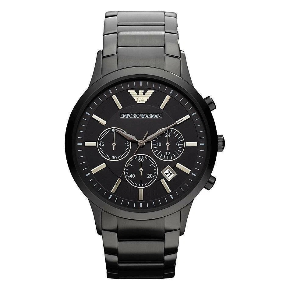 Men's Ceramic Luxury Watch – Sleek Black Chronograph with Sapphire Crystal & Date Display Black