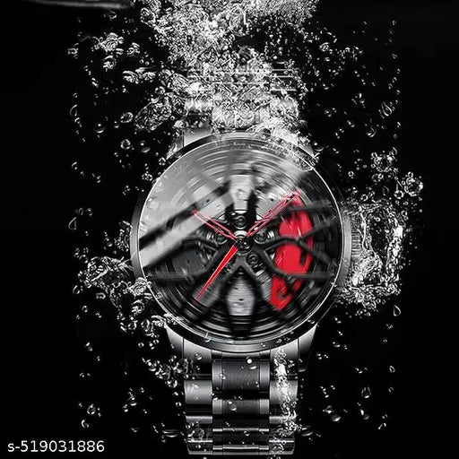 Men's Alloy Wheel Rolling Watch – Sporty Auto-Inspired Fashion Timepiece